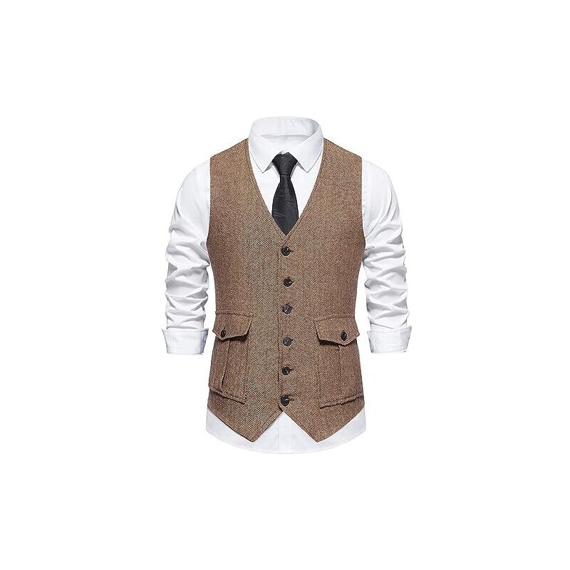 Gilet Uomo In Tweed Di Lana - Formale E Retrò Per Matrimoni, Affari E Occasioni Eleganti - Foto 11