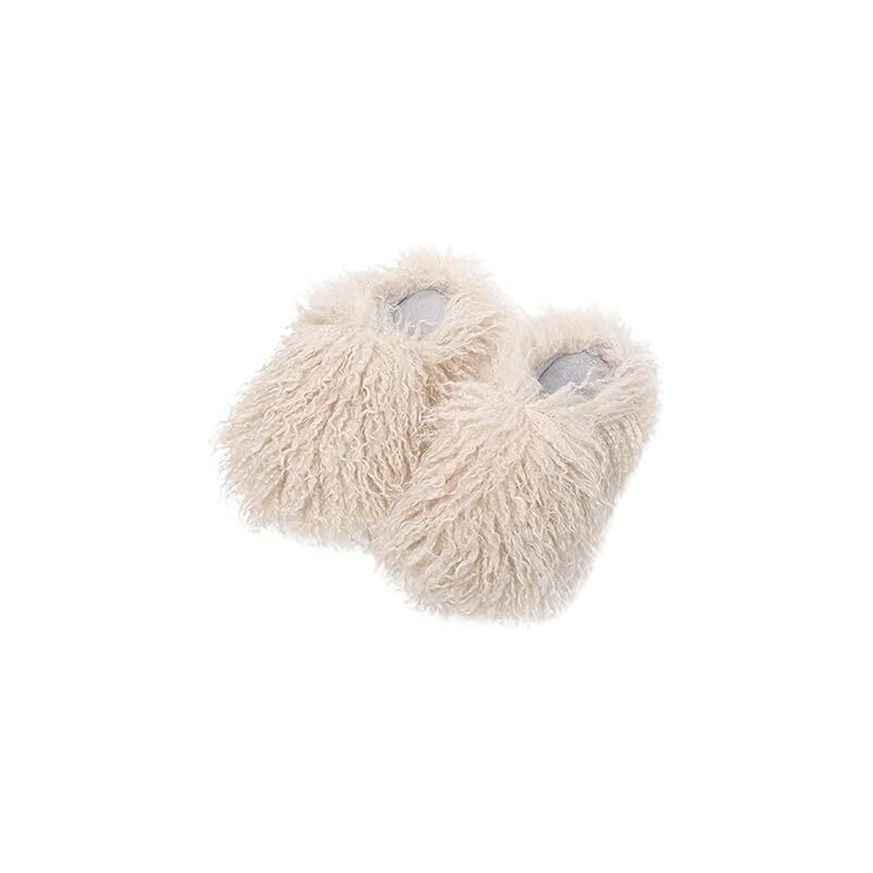 GURGER Pantofole in Pelle Uomo Invernali Calde Peluche Zoccoli e Sabot Antiscivolo Pelliccia Sintetica Ciabatte da Casa per Interni ed Esterni, Marrone rossastro 39