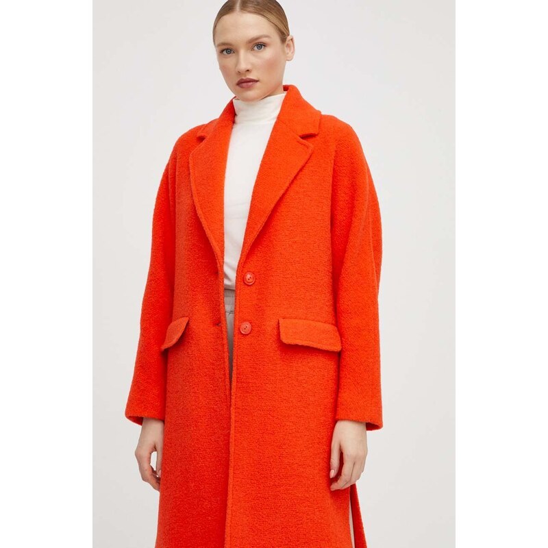 Patrizia Pepe cappotto in lana colore arancione