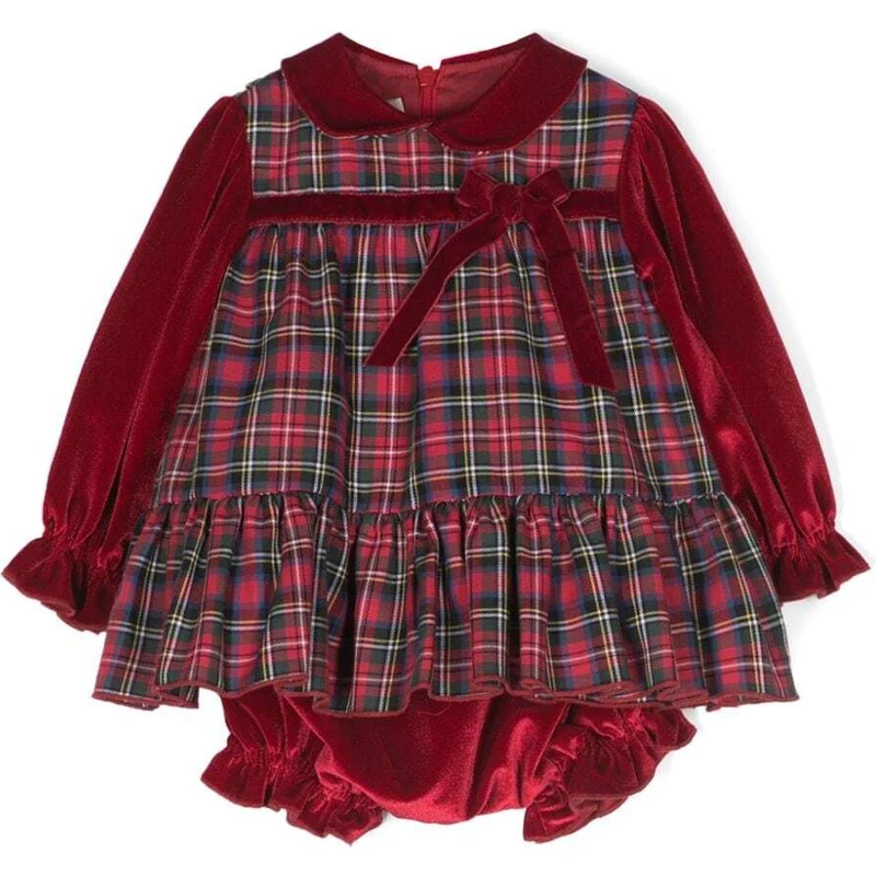 Vestito Natalizio Per Bambina - Completo 2 Pezzi In Pile Rosso Con Cappello, Regalo Perfetto Per Natale