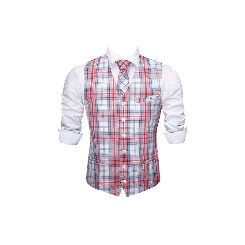 ZMIN Set di gilet da uomo squisito seta Paisley cravatta fazzoletto