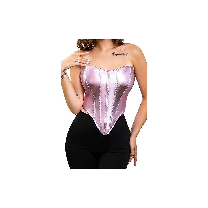 Generisch 2025 – Corsetto Vintage Senza Spalline Da Donna Con Lacci E - Foto 5