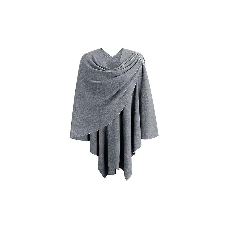 Cappotto Scialle Donna In Pelliccia Sintetica - Lavorato A Maglia Avvolgente - Taglia Unica
