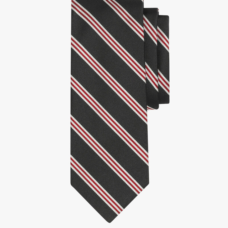 Brooks Brothers Cravatta regimental in seta nera - male Cravatte e Pochette da taschino Nero REGULAR