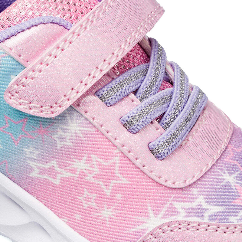 Sneakers rosa da bambina con luci nella suola e glitter Le scarpe di Alice  