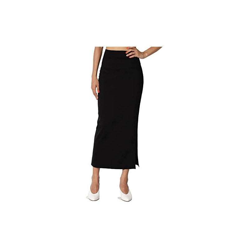 Gonna in ecopelle nero con spacco