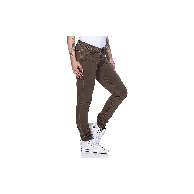 PINKO: Pantalone Lucerna in gabardine di cotone stretch - Marrone