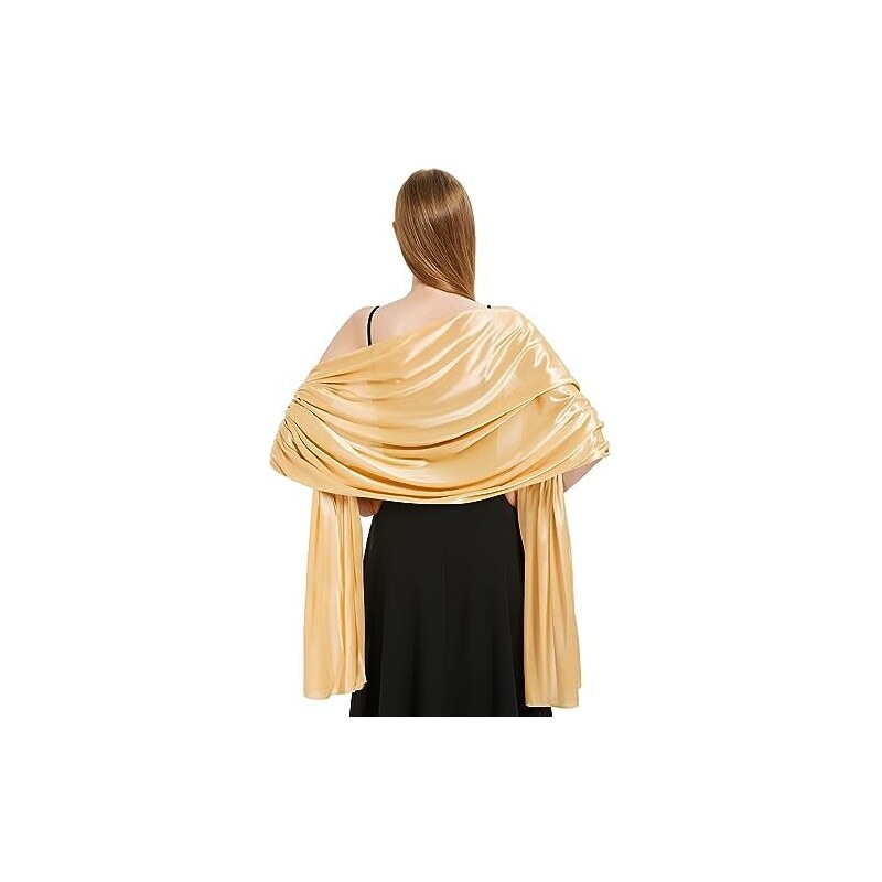 MLRUQRX Stola Da Donna Scialle Donna In Raso Chiffon Silky Sciarpa Tinta Unita Wrap Stola Per Sposa Damigella Cerimonia Matrimonio Serata Verde Regalo Per La Festa Della Mamma