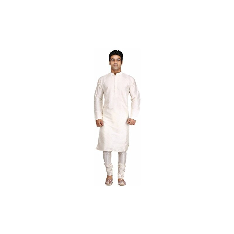 Royal Kurta Mezcla De Seda Para Hombre Dhoti & Kurta, Beige, 40