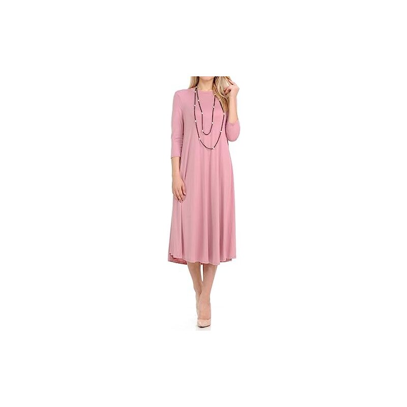 Stylum Abito lungo svasato in cotone stampato etnico da donna