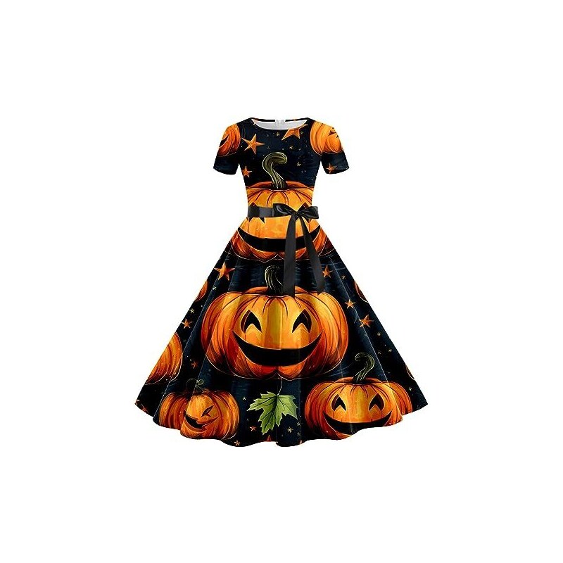 Costume Gotico Punk Donna - Abito Mini Con Motivo Teschio, Per Halloween E Cosplay - Foto 9