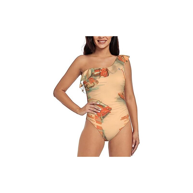 Costume da bagno intero casual con stampa di lettere per ragazza pre