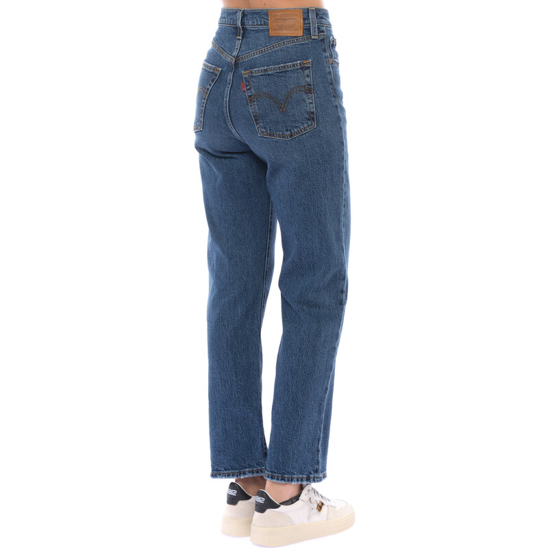 jeans da donna Levi's Ribcage Straight Ankle effetto used