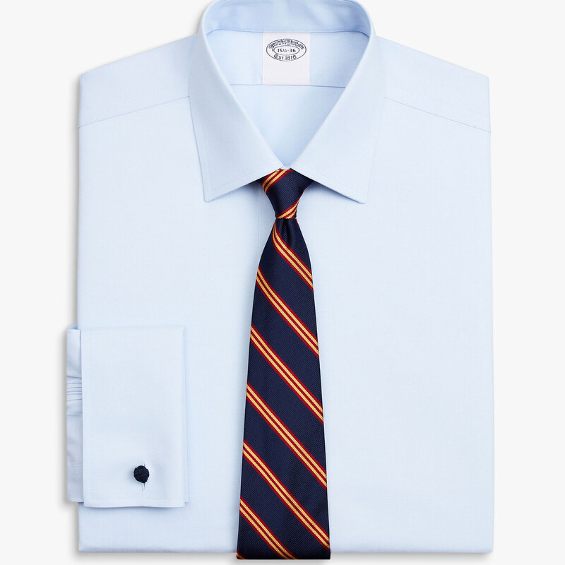 Brooks Brothers Camicia azzurra slim fit non-iron in cotone elasticizzato con collo Ainsley - male Camicie eleganti Blu chiaro 15