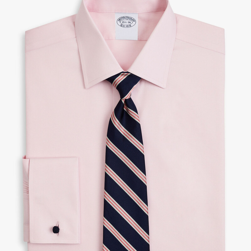Brooks Brothers Camicia Regular Fit non-iron Oxford pinpoint in cotone Supima elasticizzato rosa chiaro con colletto Ainsley - male Camicie eleganti Rosa pastello 17H