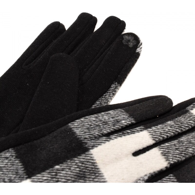 Liu Jo guanti donna taglia unica a quadri neri e bianco