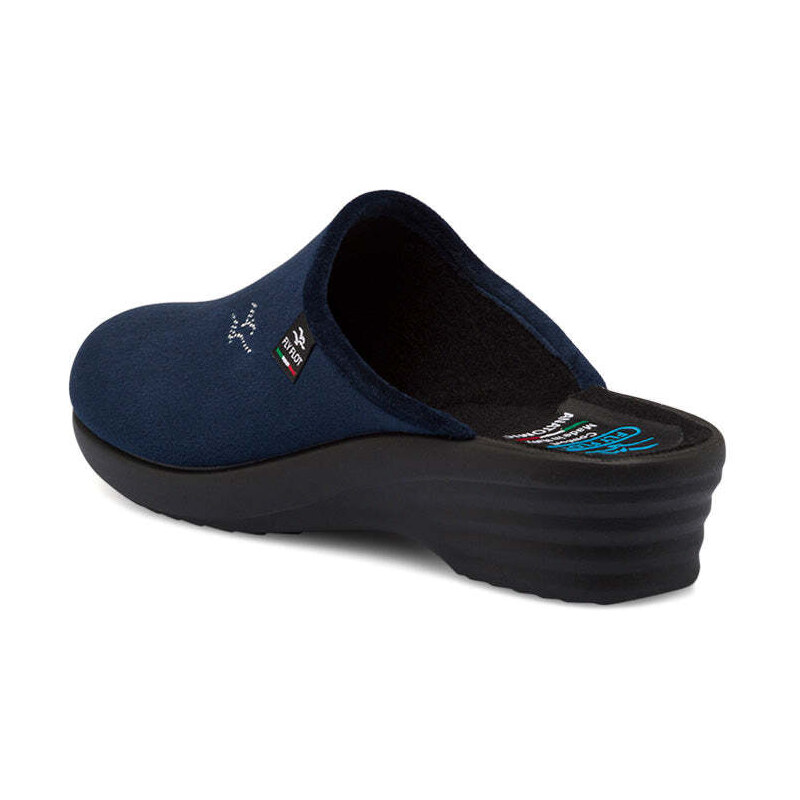 FLY FLOT - Pantofola Blu Da Donna In Rete Elastica Con Sottopiede In Vera Pelle Made In Italy 1814588
