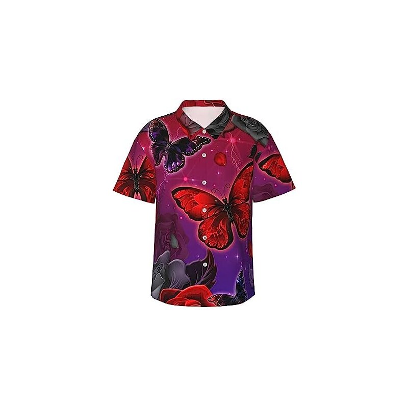 FASLOLSDP Camicia hawaiana da uomo, a maniche corte, casual, vintage, con bottoni, elegante, a maniche corte, da spiaggia, per il tempo libero, a maniche corte