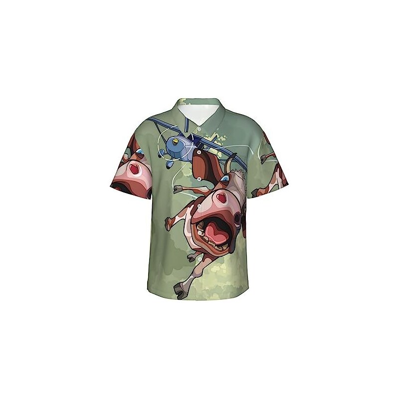 Camicia Hawaiana Uomo Halloween Stampa 3D Teschio - Camicia A Maniche Corte Leggera Con Bottoni Per Feste A Tema