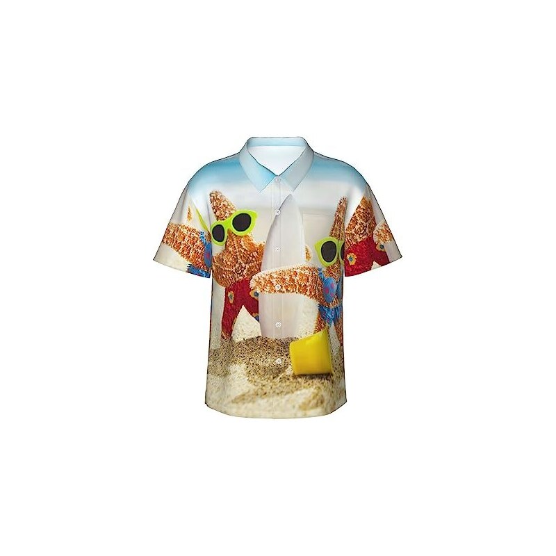 Mercatoo Camicia Rossa Camicia A Maniche Corte Con Risvolto Con Fibbia Da Tasca Con Stampa Digitale 3d Di San Da Uomo 120410187