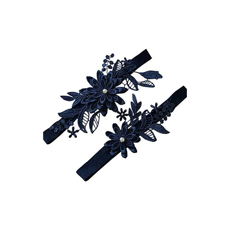 Accessorio Matrimonio In Pizzo Giarrettiera Sposa Blu In Pizzo - Reggicalze Matrimonio Con Fiocco, Qualità Premium Accessorio Abito Da Sposa