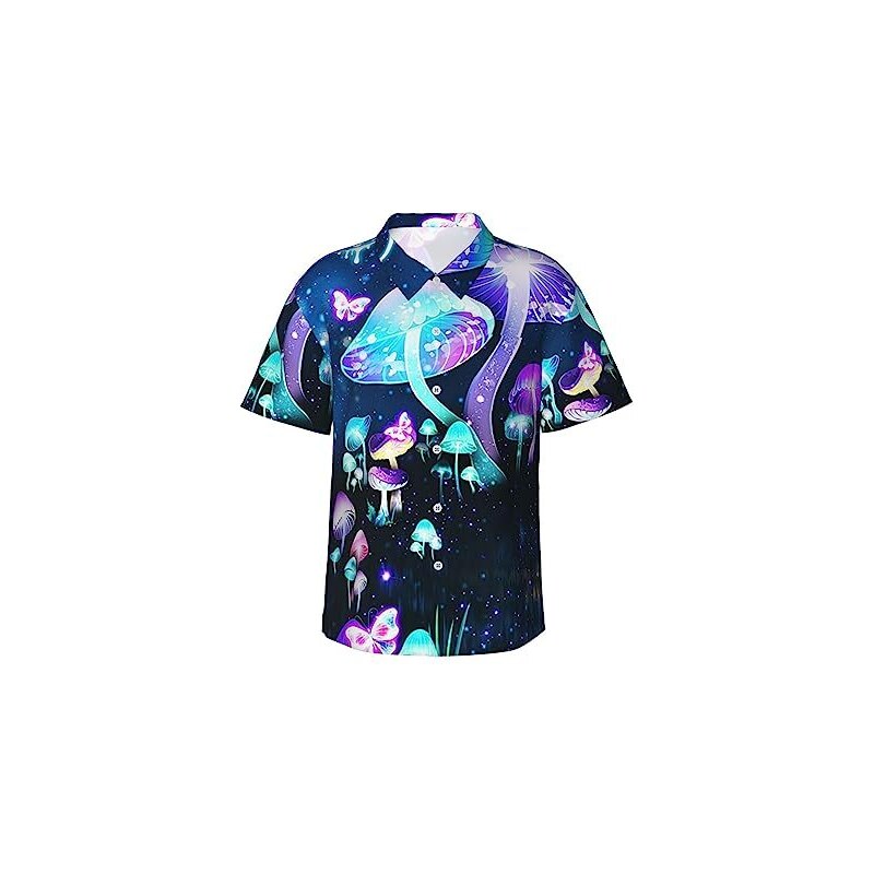 LARSD Camicia hawaiana da uomo casual abbottonata