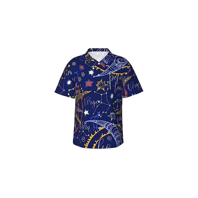 King Kameha Camicia Hawaiana Uomo - Manica Corta, Stampa Teschio - Colore Multi-Blu - Vestibilità Stretta - Taglia 11XL - 4