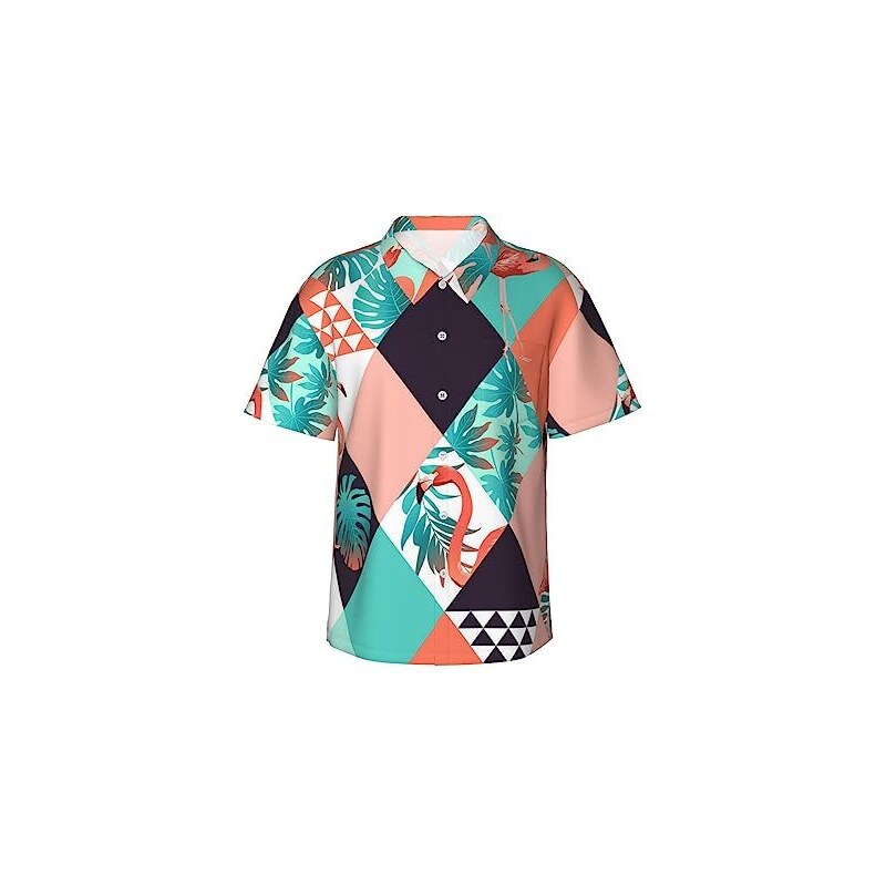 Camicie hawaiane da uomo a maniche corte abbottonate da spiaggia con grafica floreale camicie da vacanza vestibilità regolare camicia casual leggera top estivi, Giallo, L