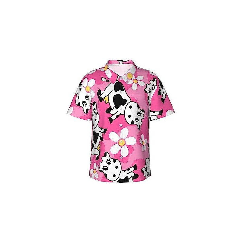 Camicia Hawaiana Uomo Manica Corta Tasca Frontale Estivo Casual