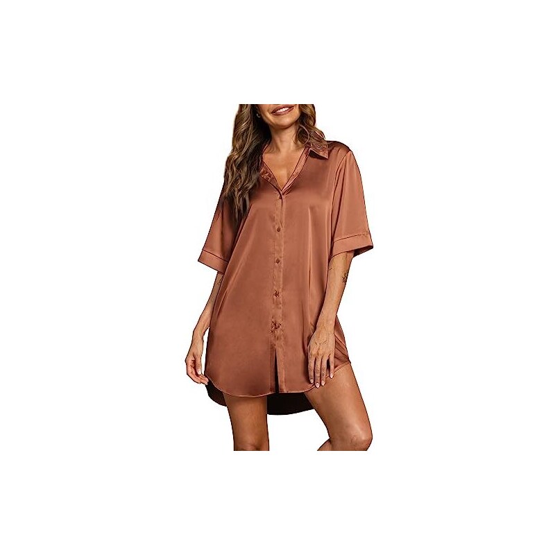 Triumph Donna camicia notte corta invernale aperta bottoni girocollo 100% cotone