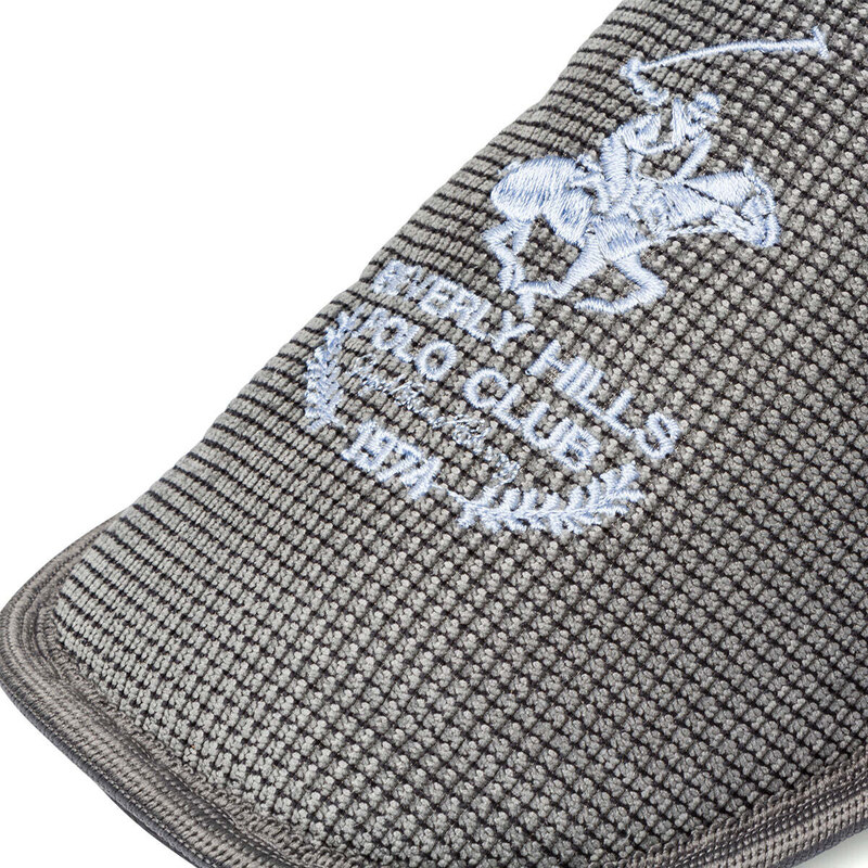 Pantofole grigie in tessuto da uomo con logo bianco Polo Club