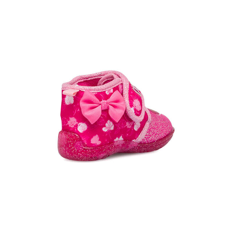 Pantofole fucsia e rosa glitterate da bambina con principesse Disney
