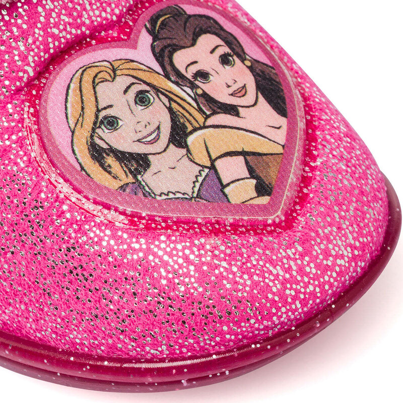 Pantofole fucsia e rosa glitterate da bambina con principesse Disney