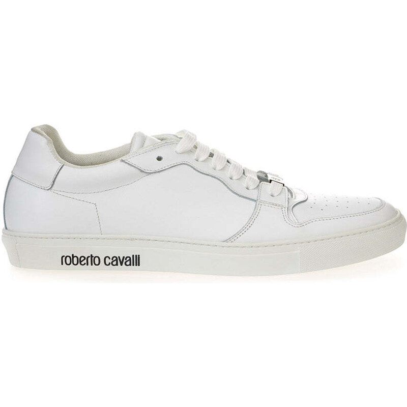 Sneakers Bassa in Pelle Bianca Roberto Cavalli 36 Bianco 2000000000602