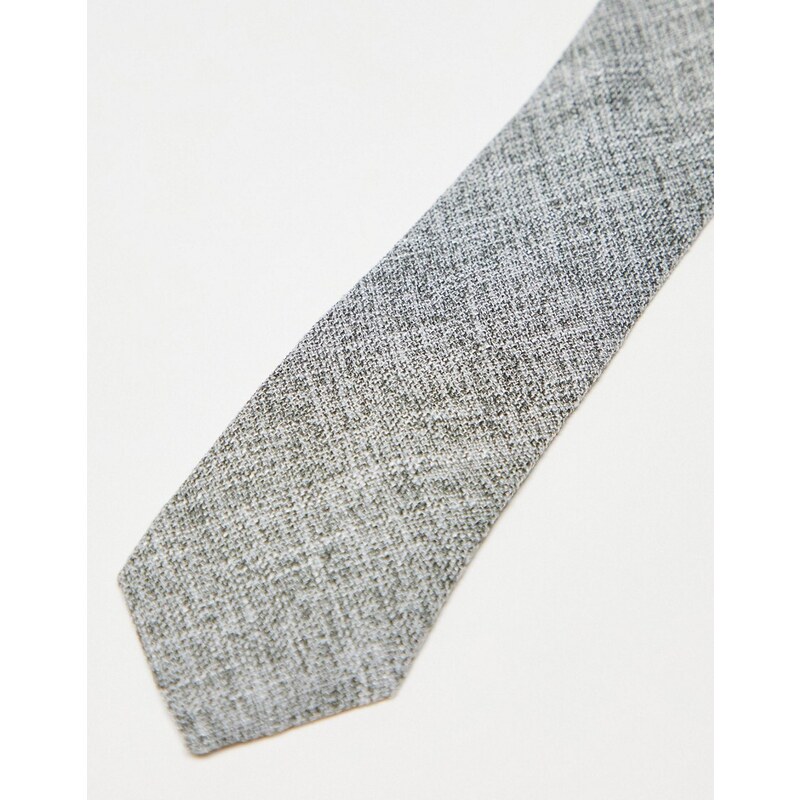 ASOS DESIGN - Cravatta testurizzata antracite-Grigio