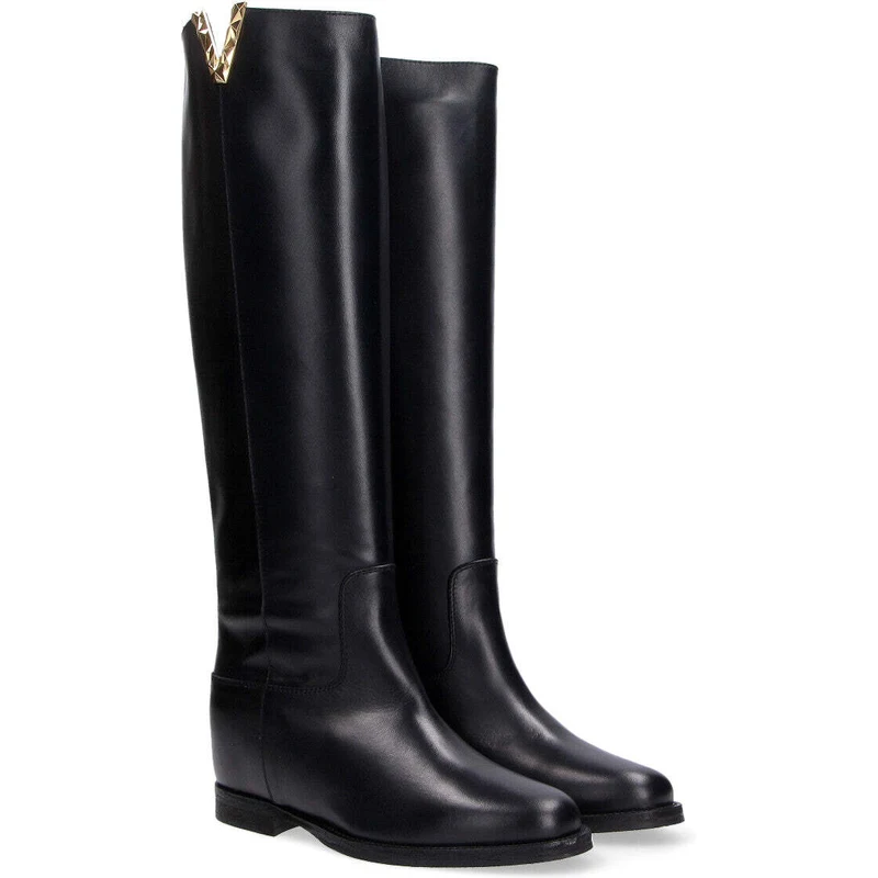 Via Roma 15 stivale nero V sfaccettata oro