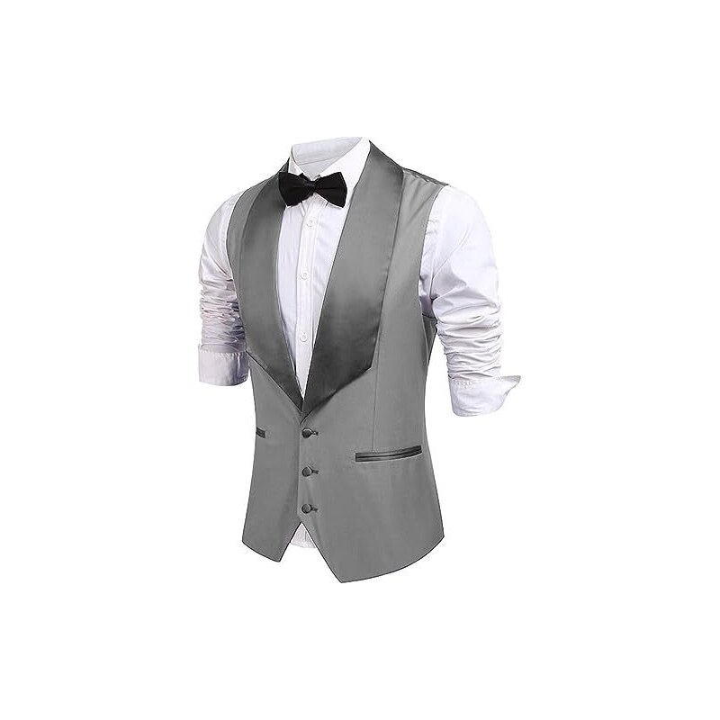 Abito Sposa Gilet Da Smoking In Microfibra Formale Da Uomo Con