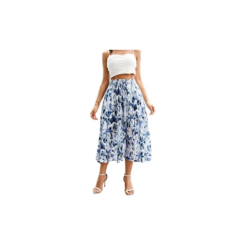 Monbessi Gonna Maxi 2 In 1 Donna Con Fodera - Elastico In Vita, Leggera E Fluida, Stile Boho Per Estate E Vacanze