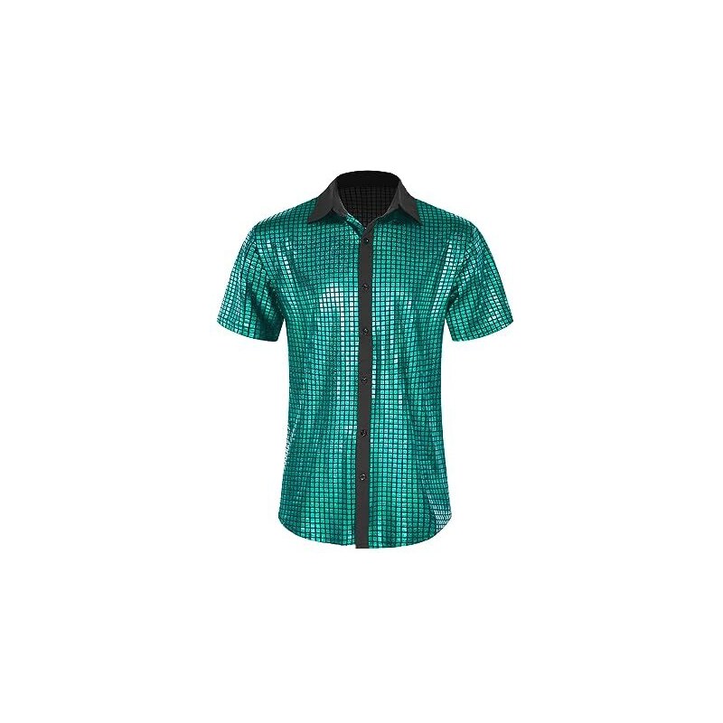 Camicia Da Discoteca Anni '70 Arancione Satinato – Comycom, Colletto Puntato, Autentico Stile Hippie Per Feste - 6