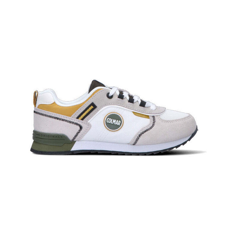 COLMAR Sneaker donna bianca/verde militare/gialla in suede SNEAKERS