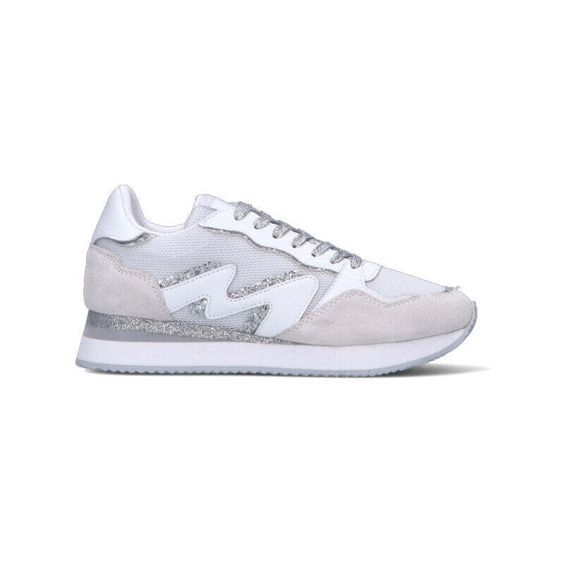 MANILA GRACE Sneaker donna bianca/argento in pelle SNEAKERS