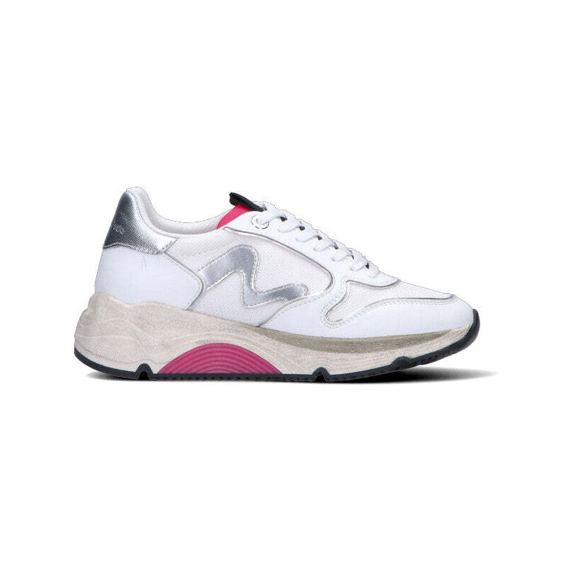MANILA GRACE Sneaker donna bianca/argento/rosa in pelle SNEAKERS
