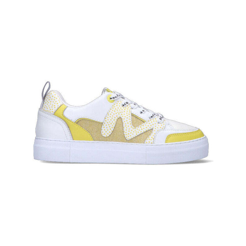 MANILA GRACE Sneaker donna bianca/gialla in pelle SNEAKERS