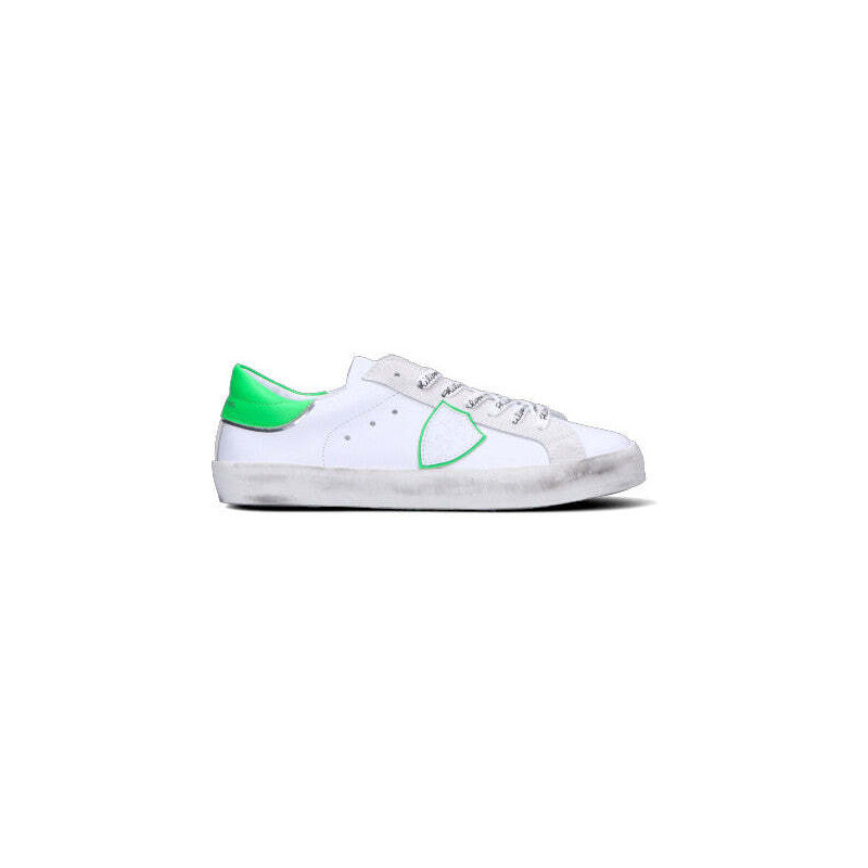 PHILIPPE MODEL Sneaker bimbo bianca/verde in pelle SNEAKERS