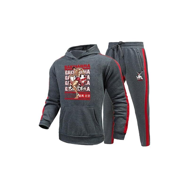 Riou Tuta Sportiva Uomo 2 Pezzi Maniche Lunghe - Jogger Set Allenamento Con Felpa E Pantaloni, Tessuto Traspirante In Cotone E Poliestere