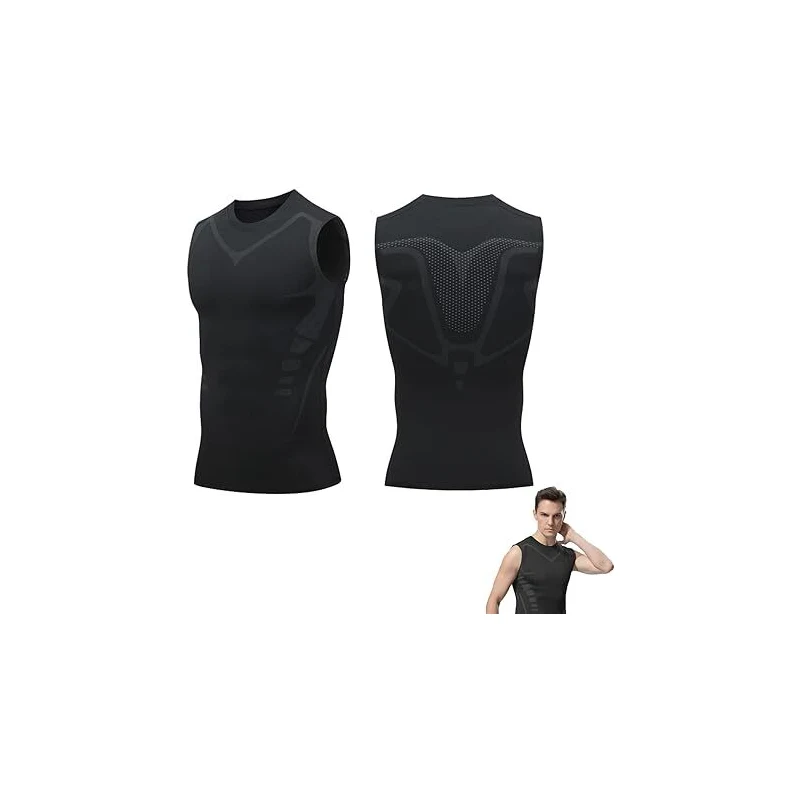 2023 Ionic Shaping Vest, Herren Body Shaper Schlankheitsweste Bequemer und Atmungsaktiver Eisseidenstoff für Männer zum Aufbau Eines Perfekten Körpers (2pcs)(A-White White,S 2023 Ionic Shaping Vest, Herren Body Shaper Schlankheitsweste Bequemer und Atmungsaktiver Eisseidenstoff für Männer zum Aufbau Eines Perfekten Körpers (2pcs)(A-White White,S