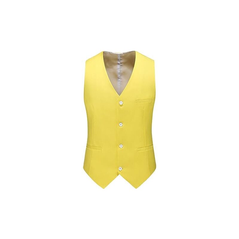 YOUTHUP Gilet Da Uomo Tinta Unita Con Scollo A V Monopetto E Multitasche,Verde Chiaro,S - Foto 2