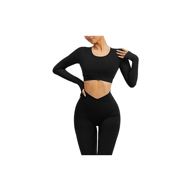 Tuta Sportiva Per Bambini A Maniche Lunghe, Top Con Strass E Leggings, Per Corsa E Fitness, Taglie 5-16 Anni