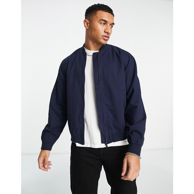 New Look - Giacca bomber in twill blu navy