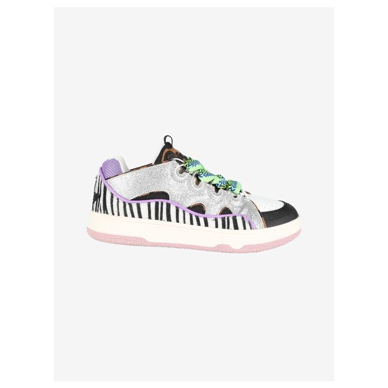 Shop Art Chunky Whoopi Sneakers Animalier Donna Con Glitter Zeppa Multicolore Taglia 41